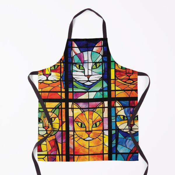 Item preview, stained glass windows cats colors designed and sold by CaseLargo.