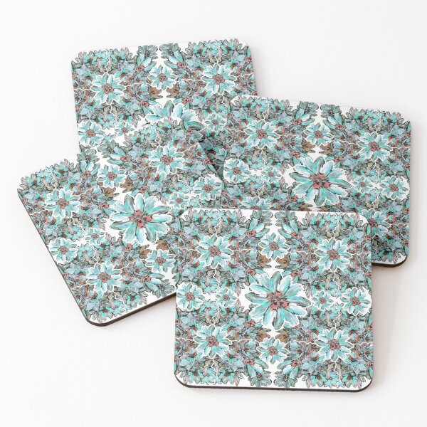 Item preview, Cyan floral abstract designed and sold by vjmailservice.