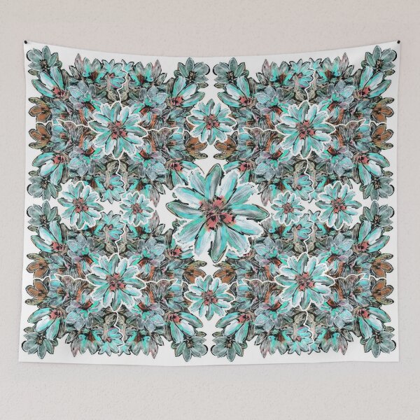 Item preview, Cyan floral abstract designed and sold by vjmailservice.