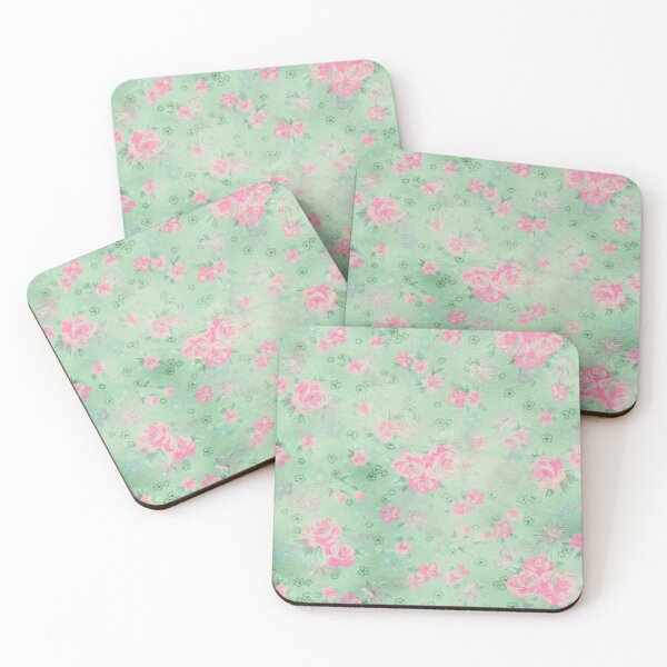 Item preview, turquoise with pink flowers designed and sold by spitfirehart.