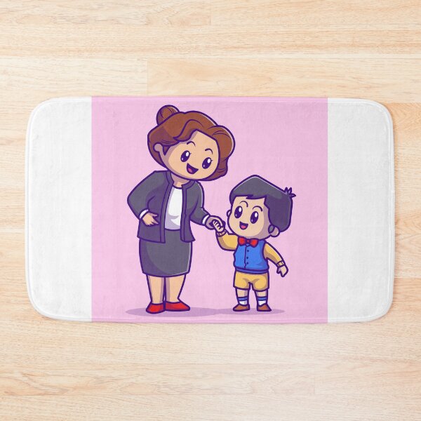 Item preview, Tender Mother-Son Bond: Adorable Cartoon Vector Icon Illustration designed and sold by hjian8219.