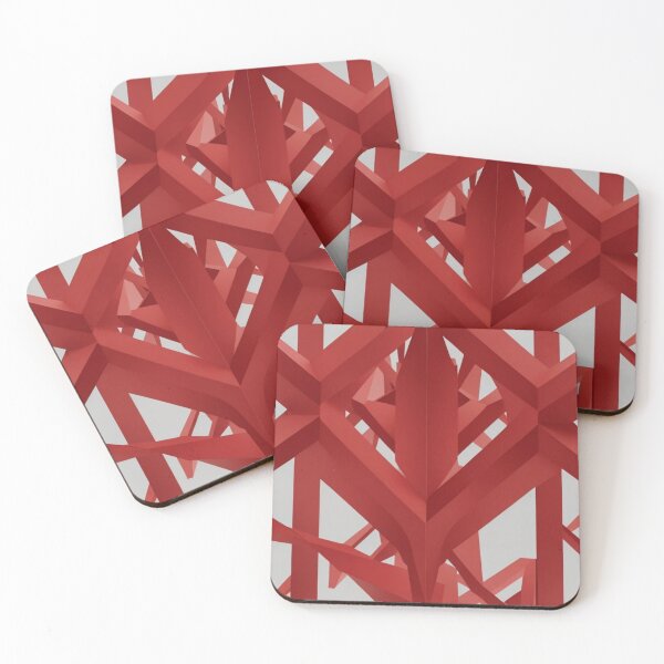Item preview, Red Geometry: Abstract Monochrome with a Twist designed and sold by FemmeFlair.