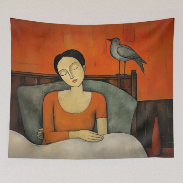 Item preview, At Rest in Bed w Bird designed and sold by YoPedro.