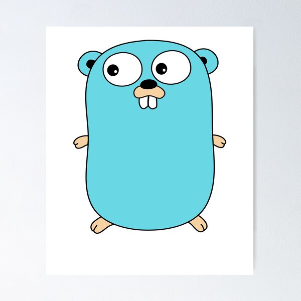 "Go Golang Blue Logo Mascot Gopher T-Shirt " Poster for Sale by ...