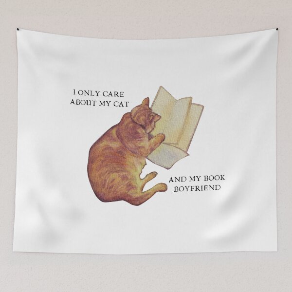 Item preview, book boyfriend cat designed and sold by CritterCraftsUS.