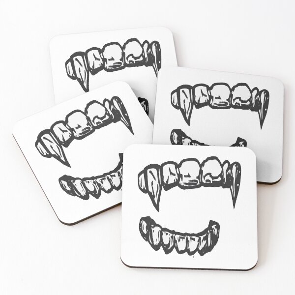 Item preview, Black and White Vampire, Beast, Wolf, Monster Fangs Tattoo designed and sold by Cesar Caligula.
