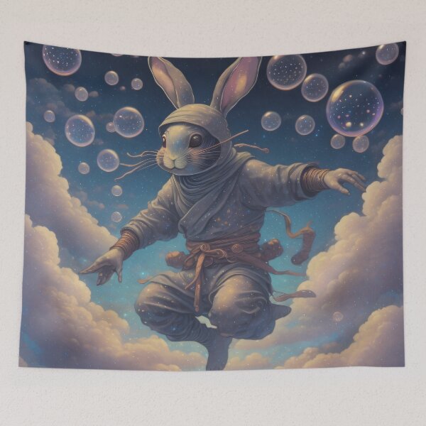 Item preview, Ninja Rabbit Floating On Clouds designed and sold by Ac3k.