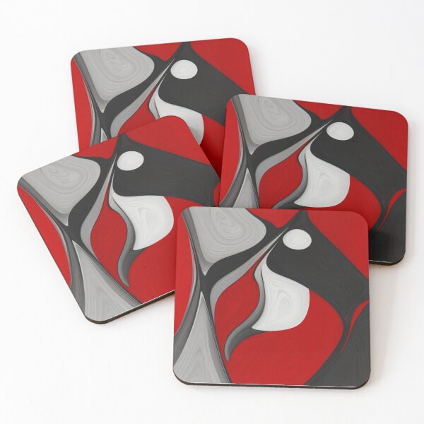 Item preview, Abstract Harmony: Red Highlights Amidst Monochrome designed and sold by FemmeFlair.