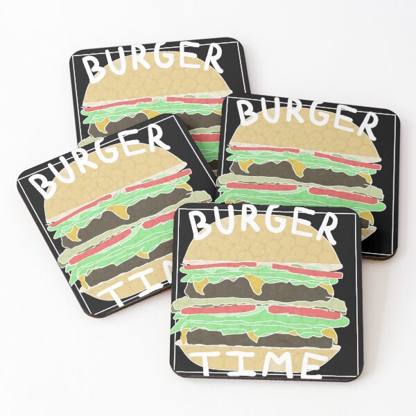 Item preview, burgertime with white lettering and a black background designed and sold by CinnabonCake.