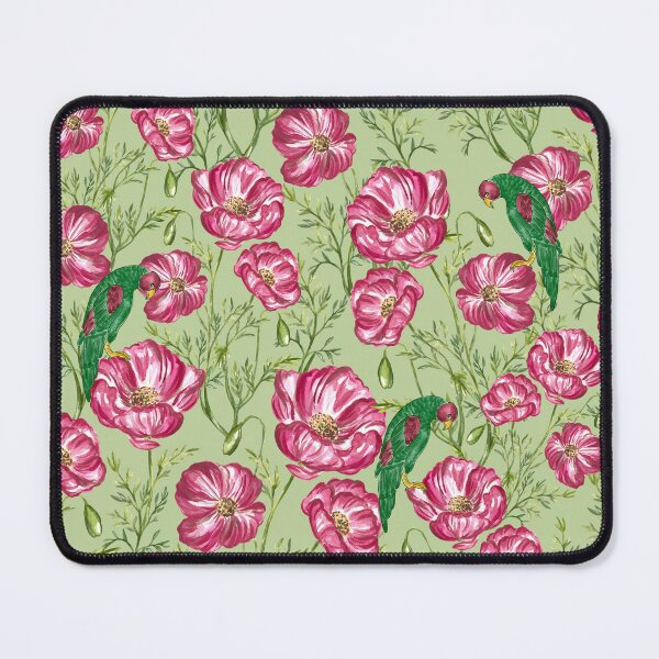 Item preview, Parrots ,poppy ,flowers ,floral ,botanical ,wallpaper designed and sold by letsgow8th.