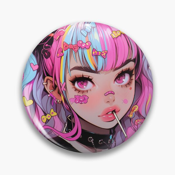 Item preview, Cute Pink Harajuku Anime Girl Eating Lollipop designed and sold by bubblegoth.