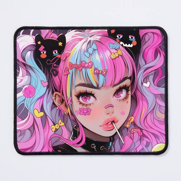 Item preview, Cute Pink Harajuku Anime Girl Eating Lollipop designed and sold by bubblegoth.
