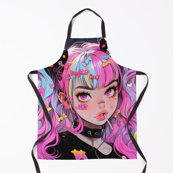 Item preview, Cute Pink Harajuku Anime Girl Eating Lollipop designed and sold by bubblegoth.