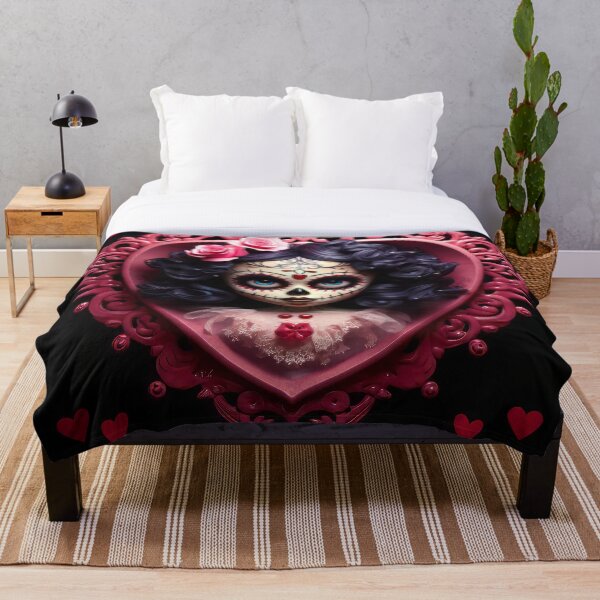 Aperçu de l'œuvre Crâne De Sucre Coeur Rose créée et vendue par EbyssLabsMerch.
