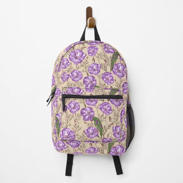 Item preview, Parrots ,poppy ,flowers ,floral ,botanical ,wallpaper designed and sold by letsgow8th.