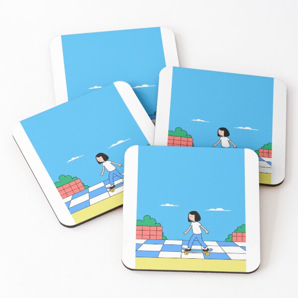 Item preview, Minimalist Skateboarding Girl Art Design designed and sold by feiyanggu.