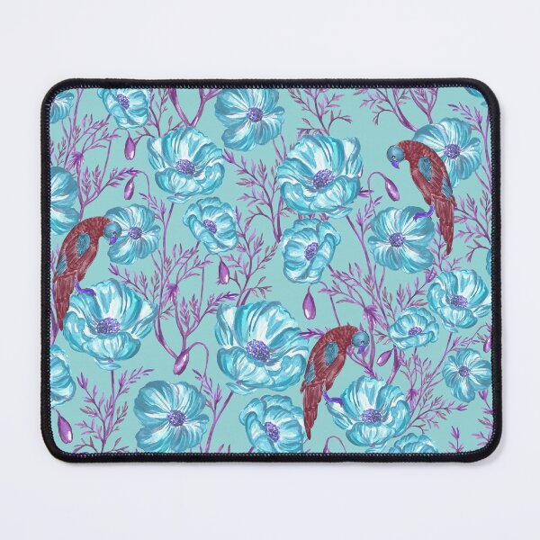 Item preview, Parrots ,poppy ,flowers ,floral ,botanical ,wallpaper designed and sold by letsgow8th.
