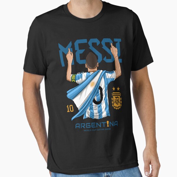 Vista previa del artículo con la obra «Lionel Messi Argentina Campeón Mundial», diseñado y vendido por ElizabethStrine.