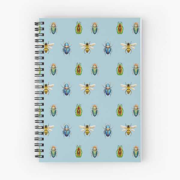 Item preview, Colorful scarabs and bees pattern designed and sold by FatBirdie.