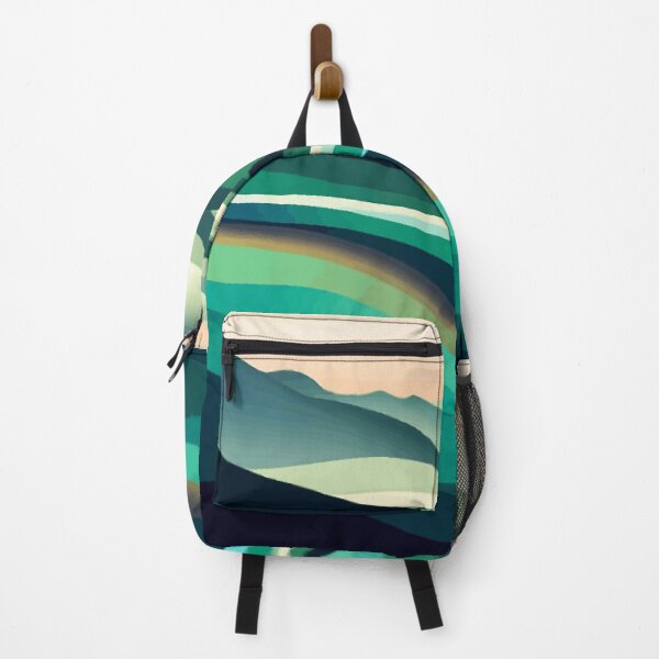 Item preview, Abstract Mountain Landscape in Teal Aqua Black White Pink designed and sold by Vicky Brago-Mitchell®.