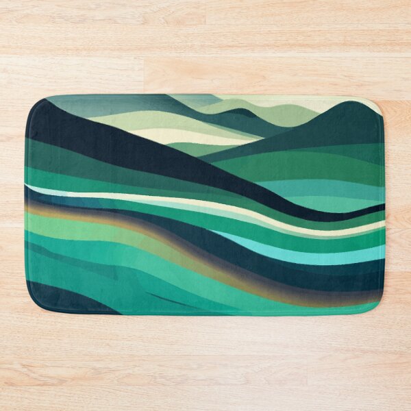 Item preview, Abstract Mountain Landscape in Teal Aqua Black White Pink designed and sold by Vicky Brago-Mitchell®.