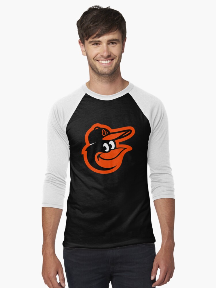 Baltimore Orioles Baseball Flag 3/4 Black Sleeve Raglan Unisex L