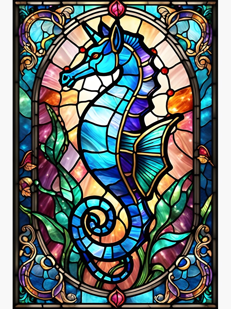 Sold Stained glass Seahorse