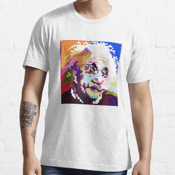 Albert Einstein in Pixel Art Style\