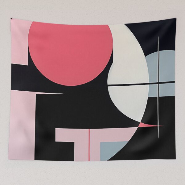 Aperçu de l'œuvre Harmonie abstraite : juxtapositions audacieuses en noir et rose créée et vendue par PaintbrushPlace.