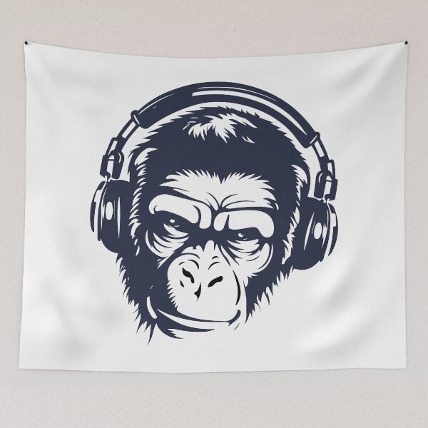 Item preview, Monkey With Headphone designed and sold by metalcharisma.