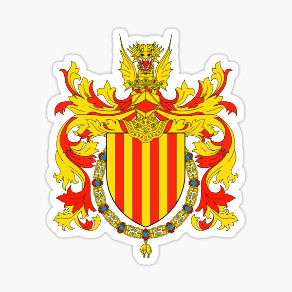 Coat of arms of Catalonia, Escudo de armas de cataluña, Coat of arms, arms, crest, blazon, cognizance, childrensfun, purim, costume Sticker