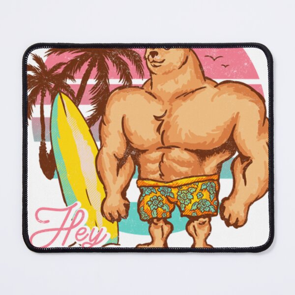 Item preview, Swole Doge Chilling On The Beach  Hey King  Pink  designed and sold by MichaelEWhite.