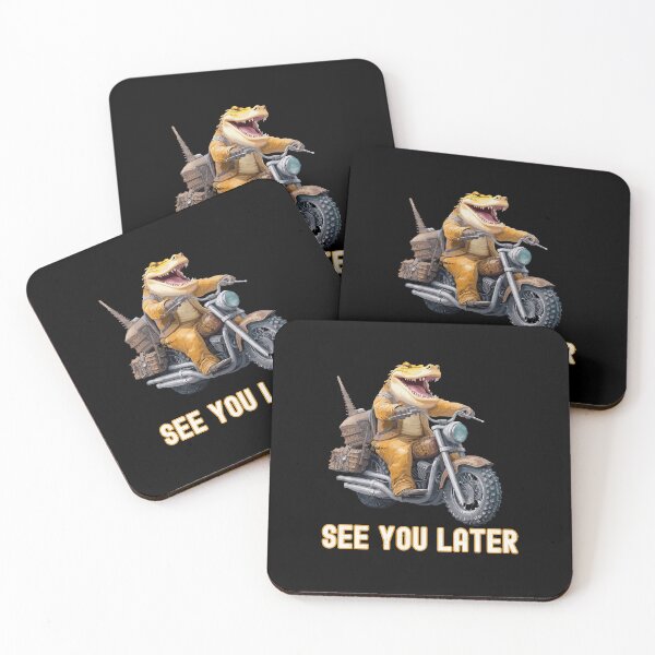 Item preview, See You Later (Alligator): A crocodile riding a motorcycle designed and sold by TheTrendsDesk.
