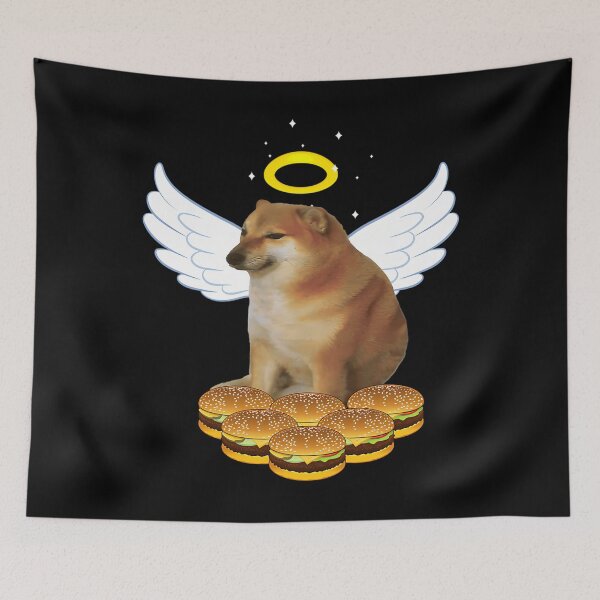 Item preview, Rip Cheems | All dogs go to heaven | Cheeseburger Doge meme designed and sold by ChicArtlondon.