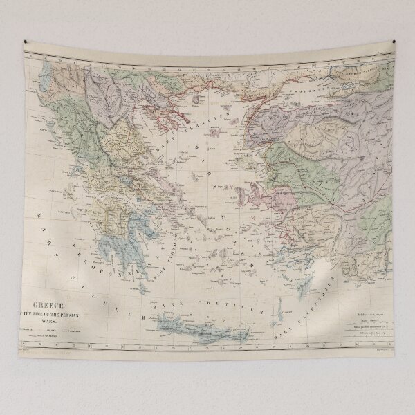Item preview, Vintage Map of Greece During Persian War (1872) designed and sold by BravuraMedia.