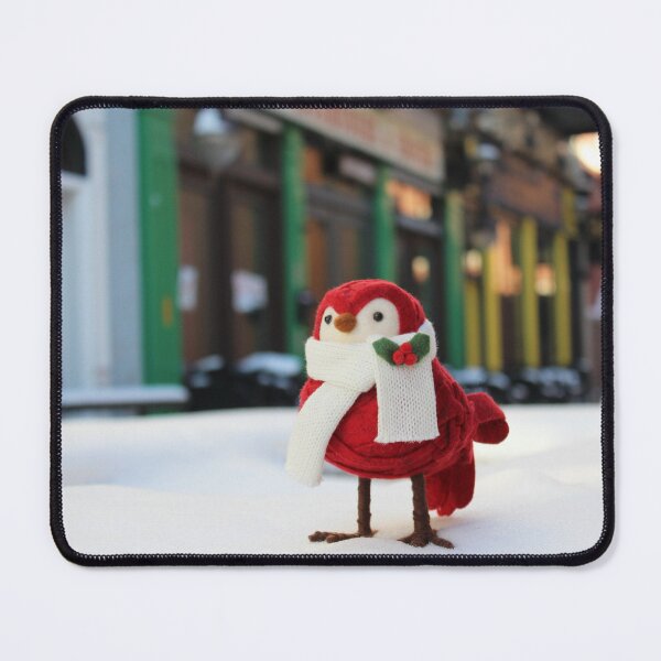 Item preview, Fabric Bird #2 (White Scarf with Holly) designed and sold by busybob.