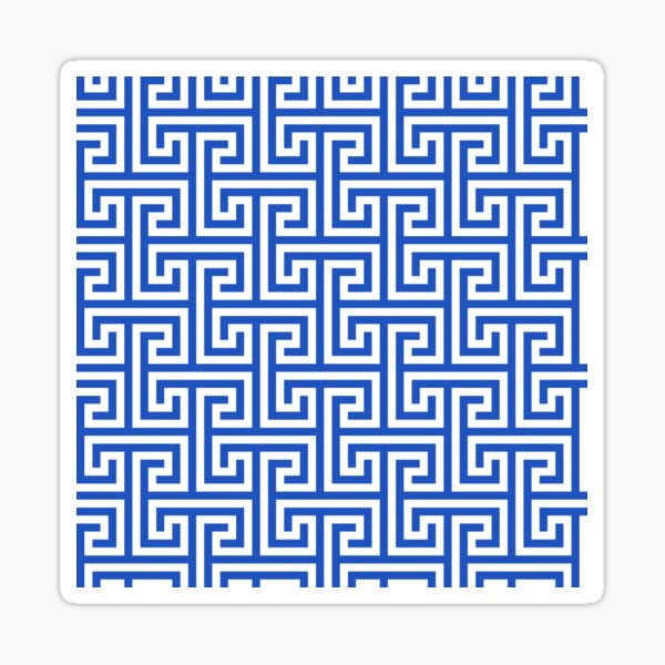 Geometric Pattern: Key Bridge Interlock Positive: Blue Sticker