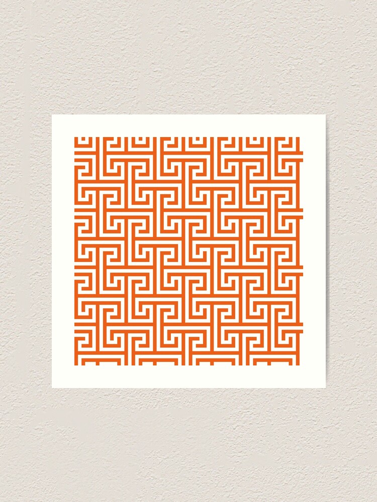 Alternate view of Geometric Pattern: Key Bridge Interlock Positive: Orange Art Print