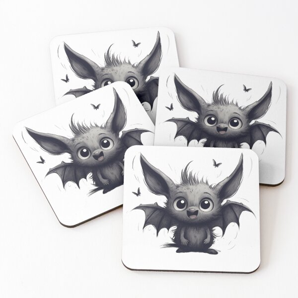 Item preview, Charcoal Sketch cute bat cartoon designed and sold by PatternDesignh.