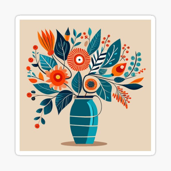 Beautiful Cute Abstract Flowers Art Nouveau Seamless Floral Pattern  Sticker for Sale by Vicky Brago-Mitchell®