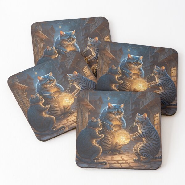 Item preview, Cats Surrounding Glowing Ball Of Yarn designed and sold by Ac3k.