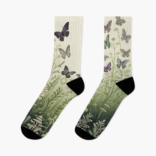 Item preview, Butterfly Haven: Delicate Dance in Shades of Cream and Purple designed and sold by PaintbrushPlace.
