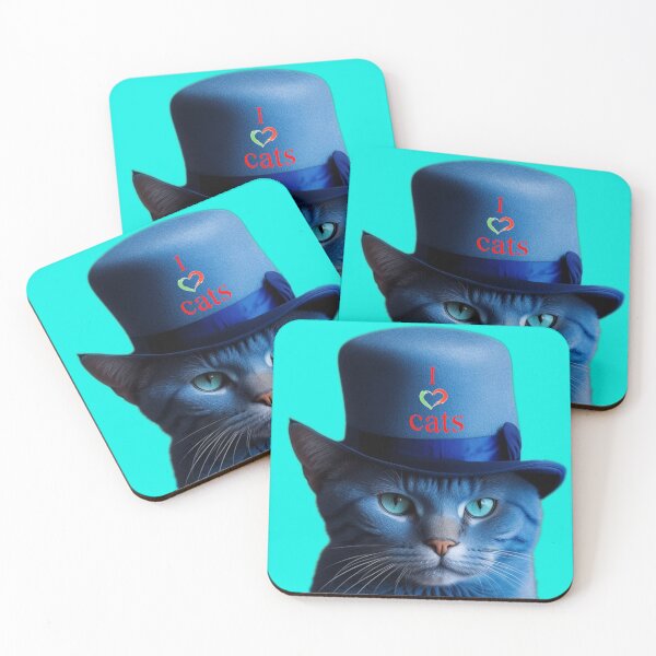 Item preview, Cute Cat in a blue tophat designed and sold by Glamalt.