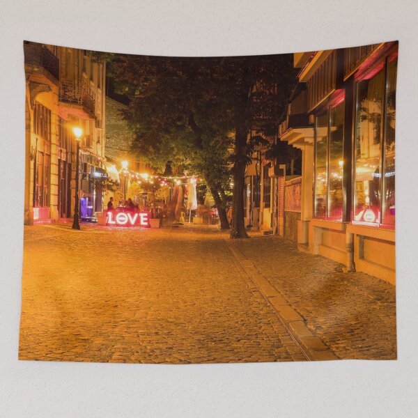 Item preview, Reflecting on Love - Bright Lights at an Alfresco Restaurant in Kapana Plovdiv designed and sold by Georgia Mizuleva.