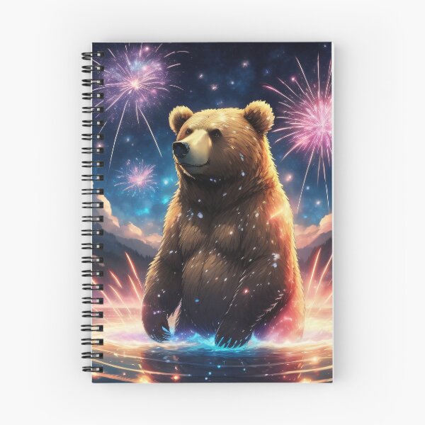 Item preview, Bear In River Watching Fireworks designed and sold by Ac3k.