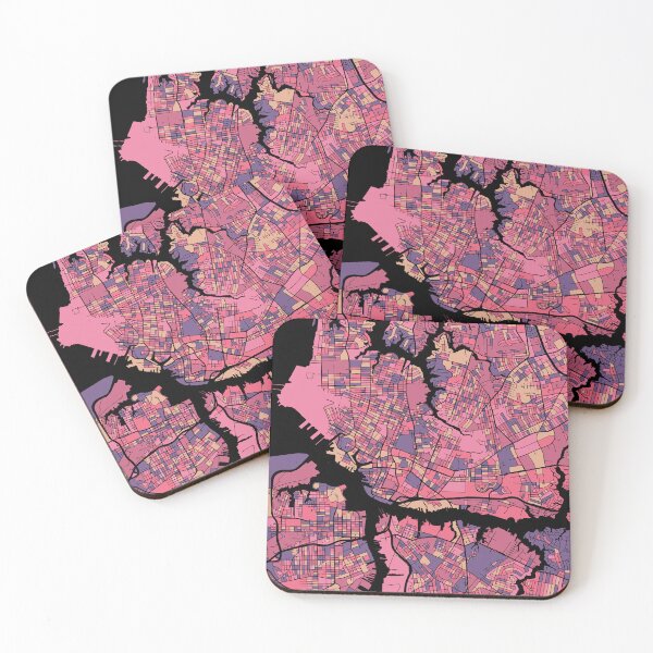 Item preview, Norfolk Map Pattern in Purple & Pink designed and sold by PatternMaps.