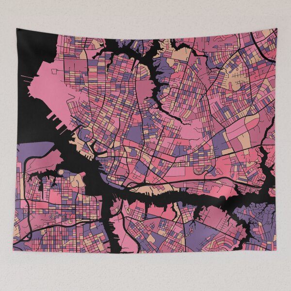 Item preview, Norfolk Map Pattern in Purple & Pink designed and sold by PatternMaps.