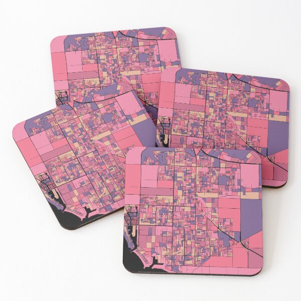 Item preview, Oxnard Map Pattern in Purple & Pink designed and sold by PatternMaps.