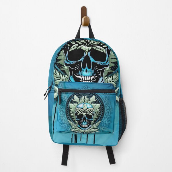 Item preview, Elegant decorative blue skull with leaves designed and sold by nicky2342.