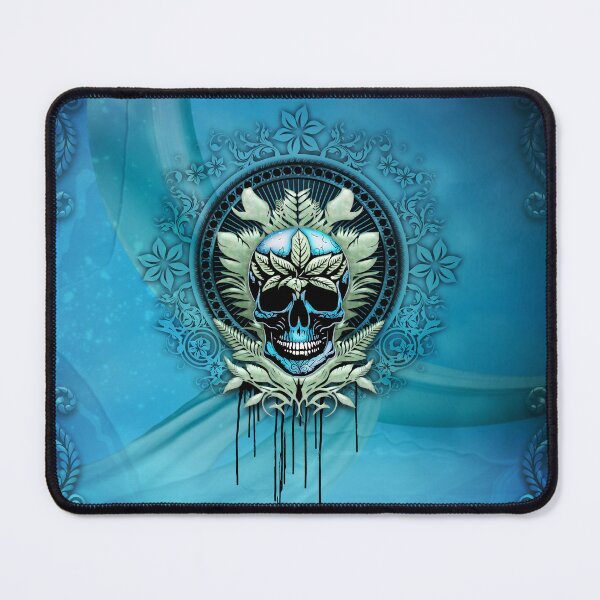 Item preview, Elegant decorative blue skull with leaves designed and sold by nicky2342.